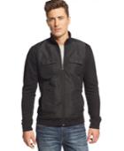 Alfani Big And Tall Reyes Quilted Fleece Jacket, Only At Macy's
