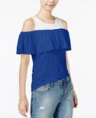 Maison Jules Cold-shoulder Flounce Top, Only At Macy's