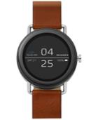 Skagen Unisex Falster Brown Leather Strap Touchscreen Smart Watch 42mm