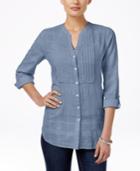 Jm Collection Petite Pleated Shirt, Only At Macy's