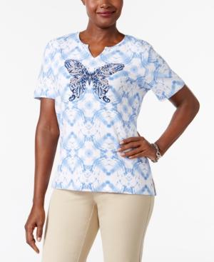 Alfred Dunner Printed Butterfly Graphic Top