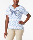Alfred Dunner Printed Butterfly Graphic Top