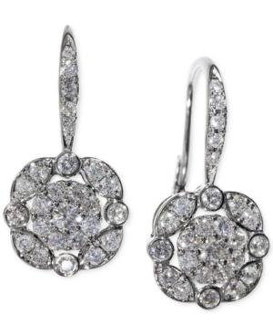 Effy Diamond (5/8 Ct. T.w.) Leverdrop Cluster Earrings In White Gold