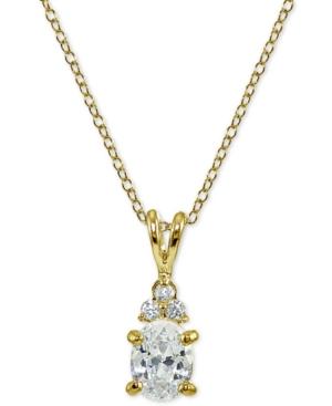 Giani Bernini Cubic Zirconia Oval Pendant Necklace In 18k Gold-plated Sterling Silver, Only At Macy's