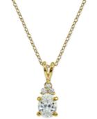 Giani Bernini Cubic Zirconia Oval Pendant Necklace In 18k Gold-plated Sterling Silver, Only At Macy's