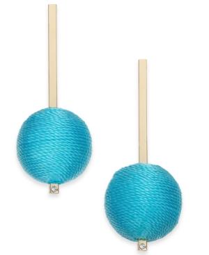 I.n.c. Gold-tone Colored Tread-wrapped Ball Drop Earrings, Created For Macy's