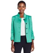 Tahari Asl Petite Four-button Hopsack Jacket