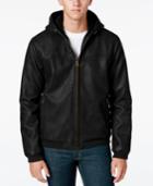 Levi's Men's Faux Leather Hooded Bomber Jacket