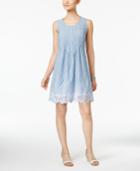 Style & Co Petite Cotton Eyelet-hem Fit & Flare Dress, Created For Macy's