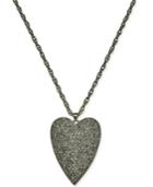 Thalia Sodi Hematite-tone Pave Heart 18 Pendant Necklace, Created For Macy's