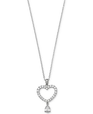 Giani Bernini Cubic Zirconia Heart & Teardorp Necklace In Sterling Silver, Created For Macy's