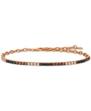 Le Vian Chocolate Layer Cake Blackberry Diamonds, Chocolate Diamonds & Nude Diamondsdiamond Bracelet (1-1/4 Ct. T.w.) In 14k Rose Gold