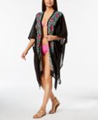 Betsey Johnson Hot Hibiscus Boho Cover-up & Cape