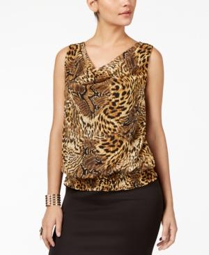 Thalia Sodi Animal-print Cowl-neck Top, Created For Macy's