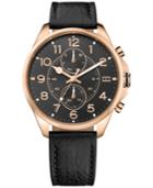 Tommy Hilfiger Women's Casual Sport Black Leather Strap Watch 46mm 1791273