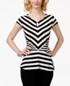 Inc International Concepts Striped Peplum Top, Only At Macy's