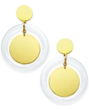 Inc International Concepts Gold-tone & Resin Gypsy Hoop Earrings, Created For Macy's