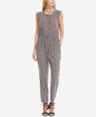 Vince Camuto Printed Belted Jumpsuit