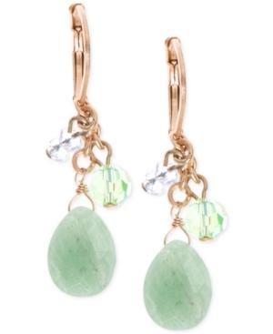 Lonna & Lilly Gold-tone Mint Green Stone Drop Earrings