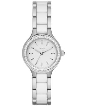 Dkny Women's Chambers Two-tone Stainless Steel And Ceramic Bracelet Watch 28mm Ny2494