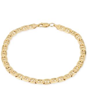 Men's Open Link Chain Bracelet In Solid 10k Gold