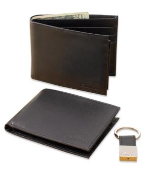 Calvin Klein Wallet, Leather Bookfold And Key Fob Set