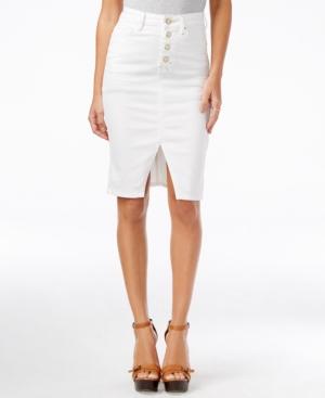 Guess Luzy Button-front Ever White Wash Denim Skirt