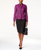 Le Suit Colorblocked Four-button Skirt Suit