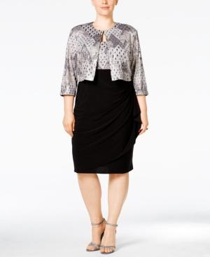 Msk Plus Size Embellished Jacket & Sheath Dress