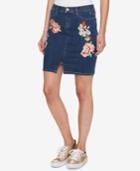 Tommy Hilfiger Embroidered Denim Skirt, Created For Macy's