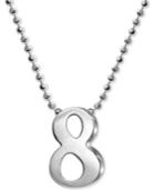 Alex Woo Number 8 Pendant Necklace In Sterling Silver