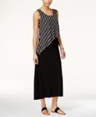 Style & Co. Petite Striped-overlay Maxi Dress, Only At Macy's