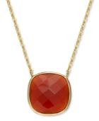 14k Gold Over Sterling Silver Necklace, Red Onyx Cushion-cut Pendant (7 Ct. T.w.)