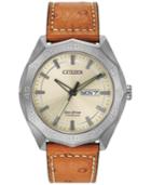 Citizen Men's Eco-drive Tan Leather Strap Watch 44mm Aw0060-11p