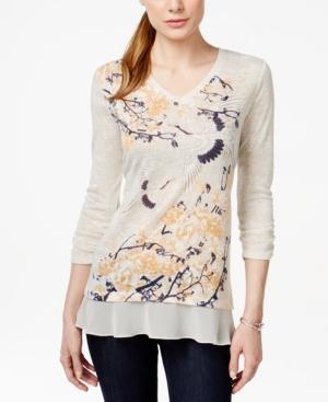 Style & Co. Petite Printed Chiffon-hem Tunic, Only At Macy's