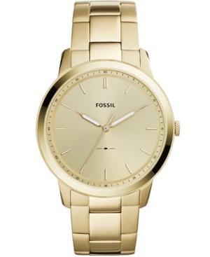 Fossil Men's Minimalist Gold-tone Stainless Steel Bracelet Watch 44mm
