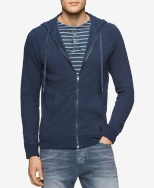 Calvin Klein Men's Jacquard Pique Full-zip Hoodie