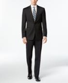 Calvin Klein Solid Wool Charcoal Slim X Fit Suit