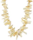 Mother Of Pearl Graduated Shell Necklace In 14k Gold-plated Sterling Silver (12-42mm)
