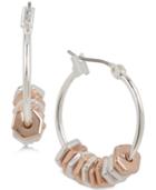 Kenneth Cole New York Two-tone Geometric Bead Hoop Earrings