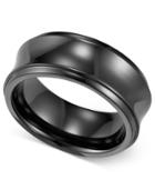 Triton Men's Black Titanium Ring, Concave Wedding Band (8mm)