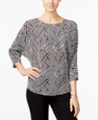 Alfani Petite Printed Dolman Top, Only At Macy's