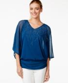 Alfani Embellished Blouson Top, Only At Macy's