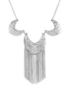 Lucky Brand Two-tone Cut-out Fringe Statement Necklace