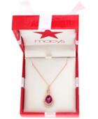 Effy Ruby (2-5/8 Ct. T.w.) And Diamond (1/4 Ct. T.w.) Pendant Necklace In 14k Rose Gold