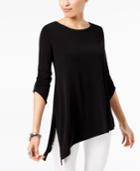 Alfani Asymmetrical-hem Ruched Top, Created For Macy's