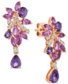 Le Vian Precious Collection Multi-sapphire (4-3/4 Ct. T.w.) And Diamond (3/8 Ct. T.w.) Drop Earrings In 14k Rose Gold