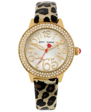 Betsey Johnson Watch, Women's Leopard-print Leather Strap 32mm Bj00251-01