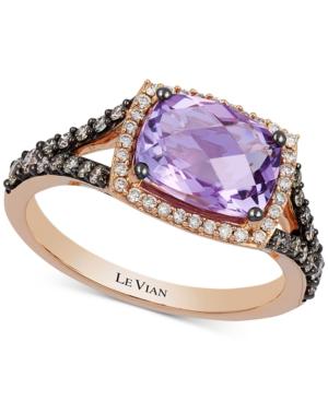 Le Vian Chocolatier Amethyst (1-3/4 Ct. T.w.) And Diamond (3/8 Ct. T.w.) Ring In 14k Rose Gold
