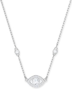 Swarovski Silver-tone Crystal Eye Pendant Necklace